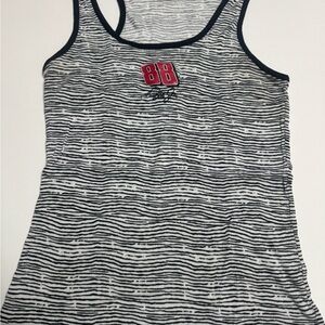 Nascar Black and White Striped Tank Top size large 88
